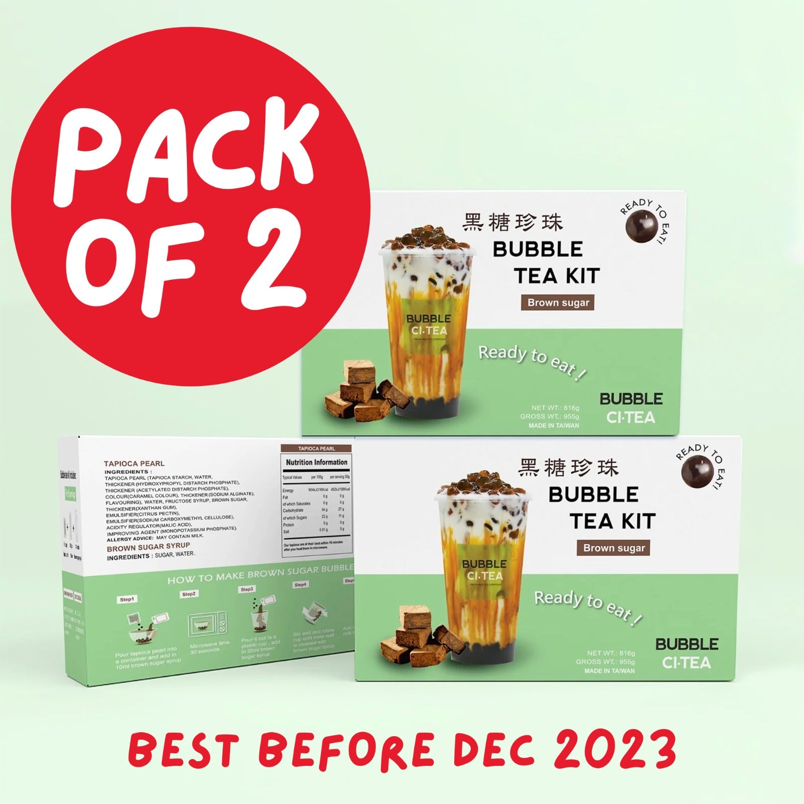 Pack of 2 - Dirty Milk Tea Kit Bubble Tea